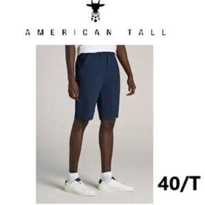 American Tall,  Men's Chino Shorts for Tall Men - Marine Navy. Size:40/T. (1648)
